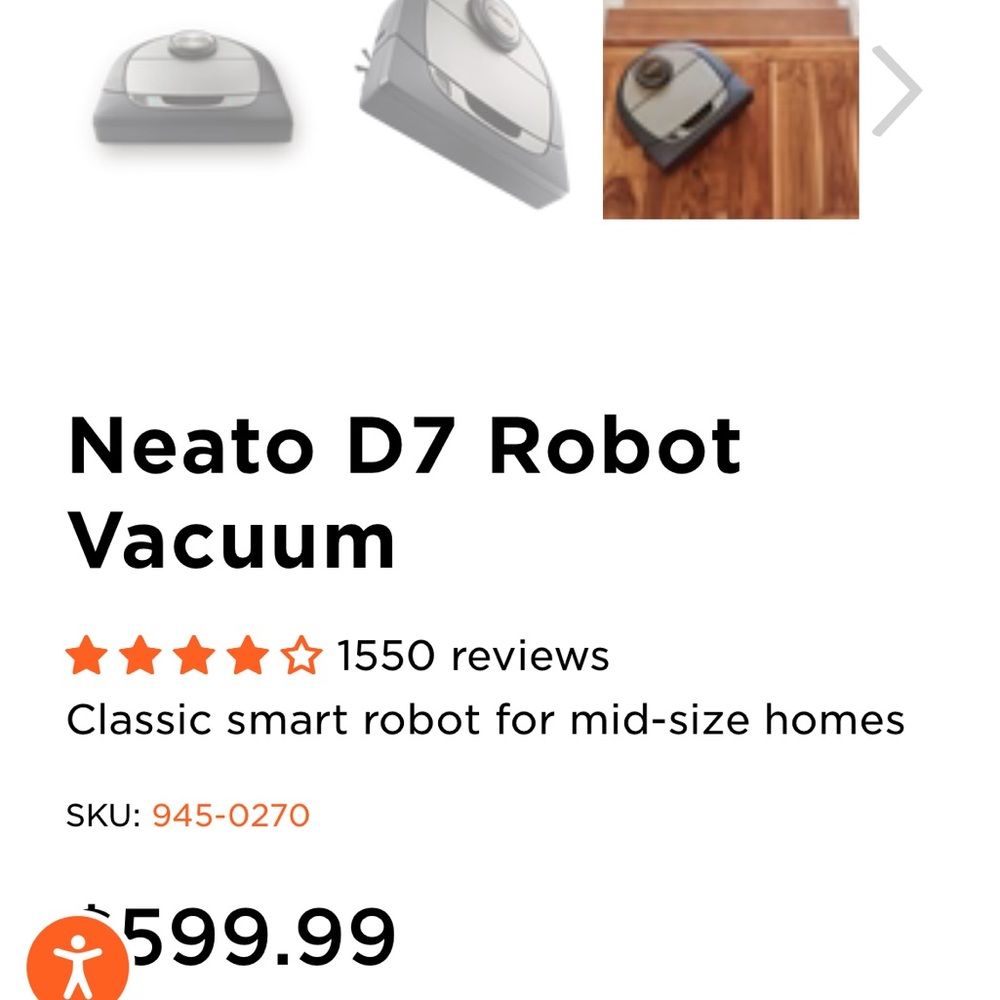 Neato D7 robot vacuum with extra charging station